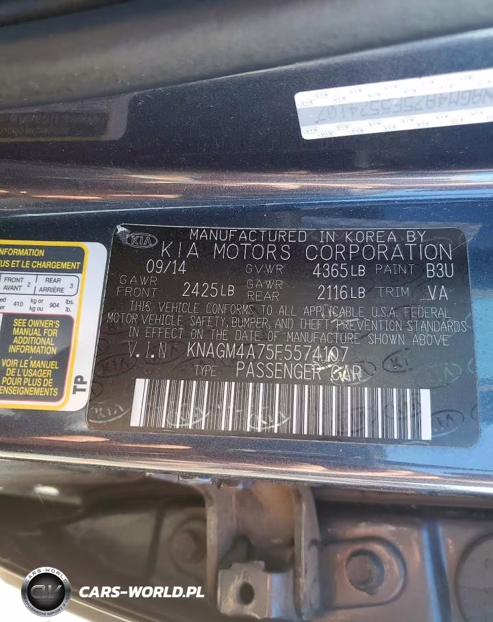2015 Kia Optima Lx VIN:KNAGM4A75F5574107 - 12