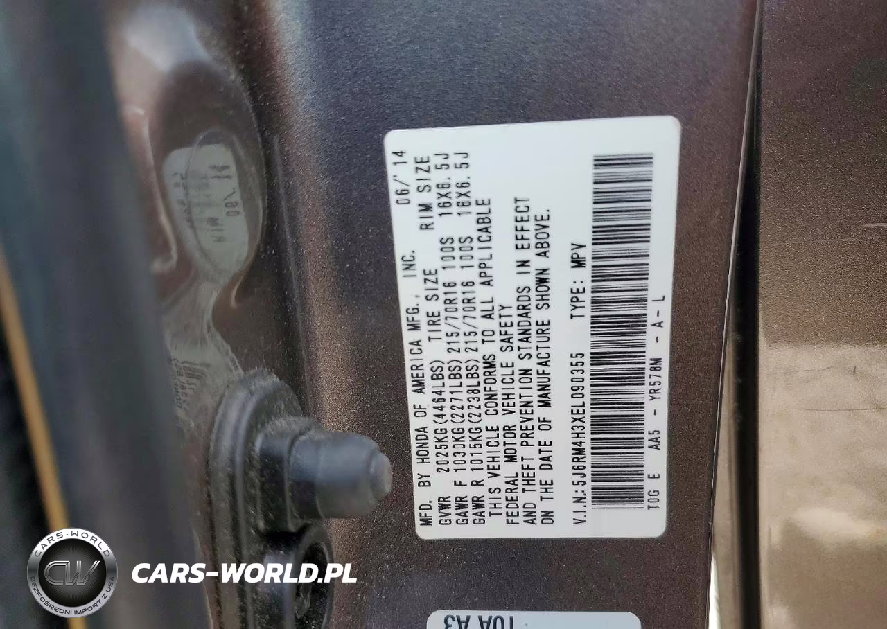 2014 Honda Cr-V Lx VIN:5J6RM4H3XEL090355 - 14