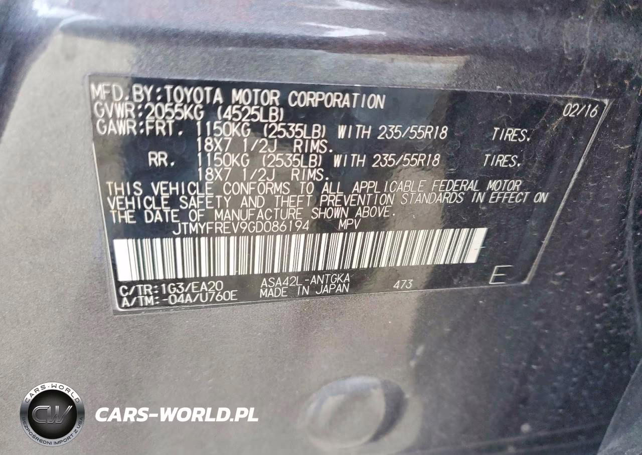 2016 Toyota Rav4 Limited VIN:JTMYFREV9GD086194 - 12