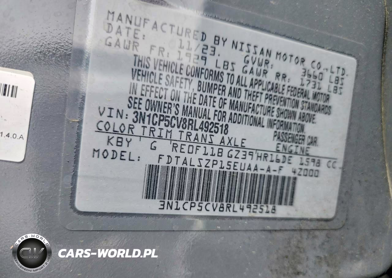 2024 Nissan Kicks Sv VIN:3N1CP5CV8RL492518 - 13