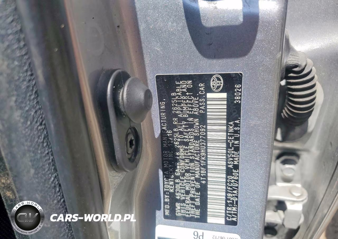 2017 Toyota Camry Le VIN:4T1BF1FK9HU377092 - 12