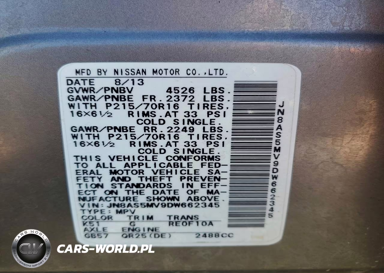 2013 Nissan Rogue S VIN:JN8AS5MV9DW662345 - 13