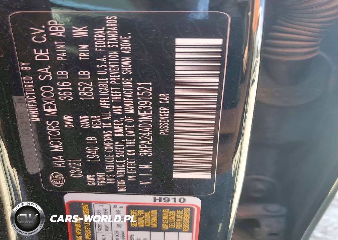 2021 Kia Rio S VIN:3KPA24AD1ME391521 - 12