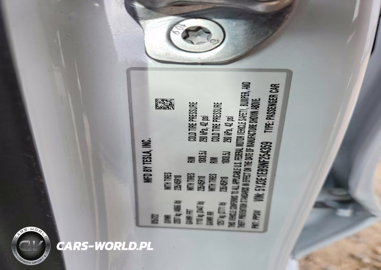 2022 Tesla Mdl 3 VIN:5YJ3E1EB9NF254359 - 12