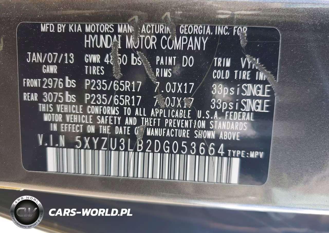 2013 Hyundai Santa Fe Sport 2.4L VIN:5XYZU3LB2DG053664 - 13
