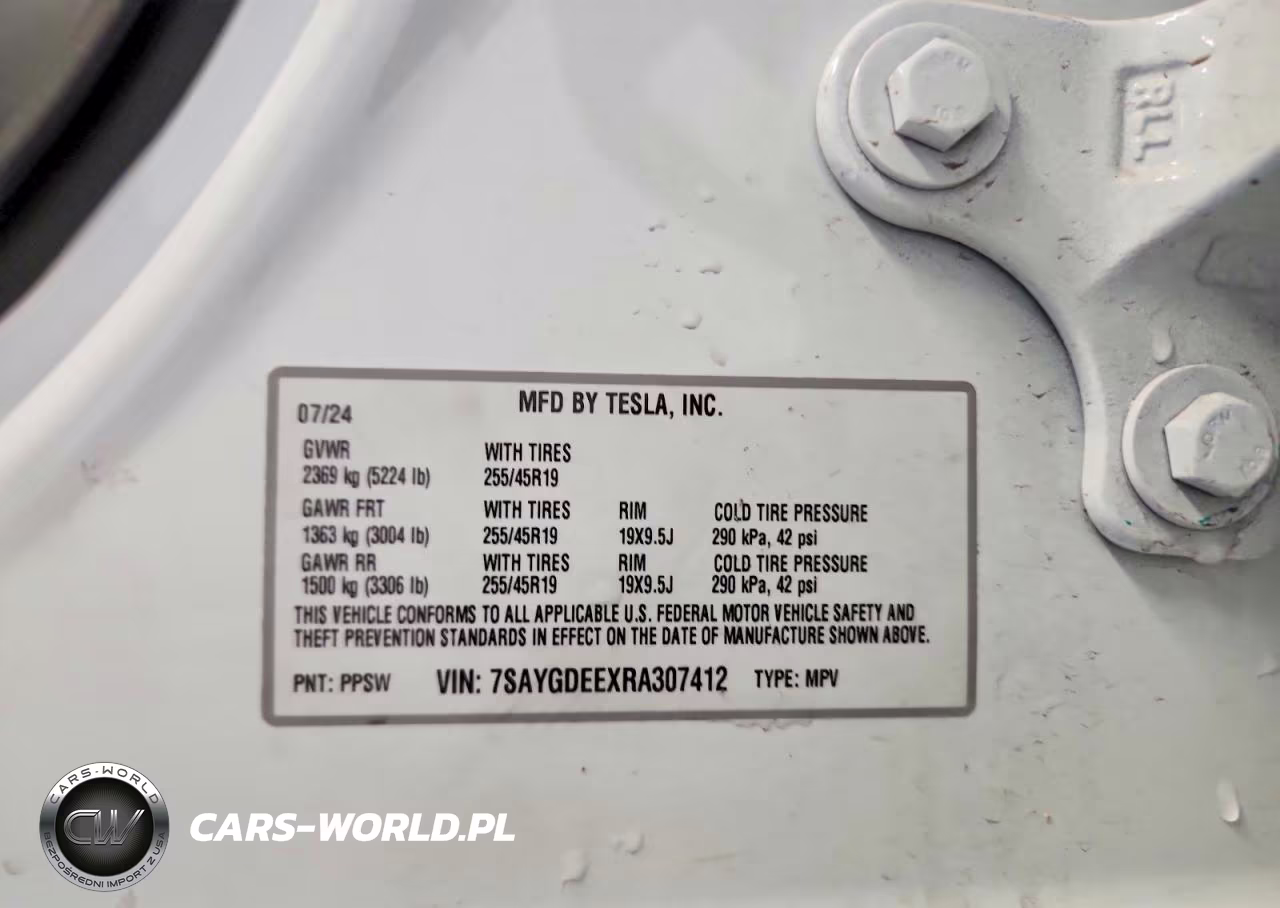 2024 Tesla Model Y VIN:7SAYGDEEXRA307412 - 12
