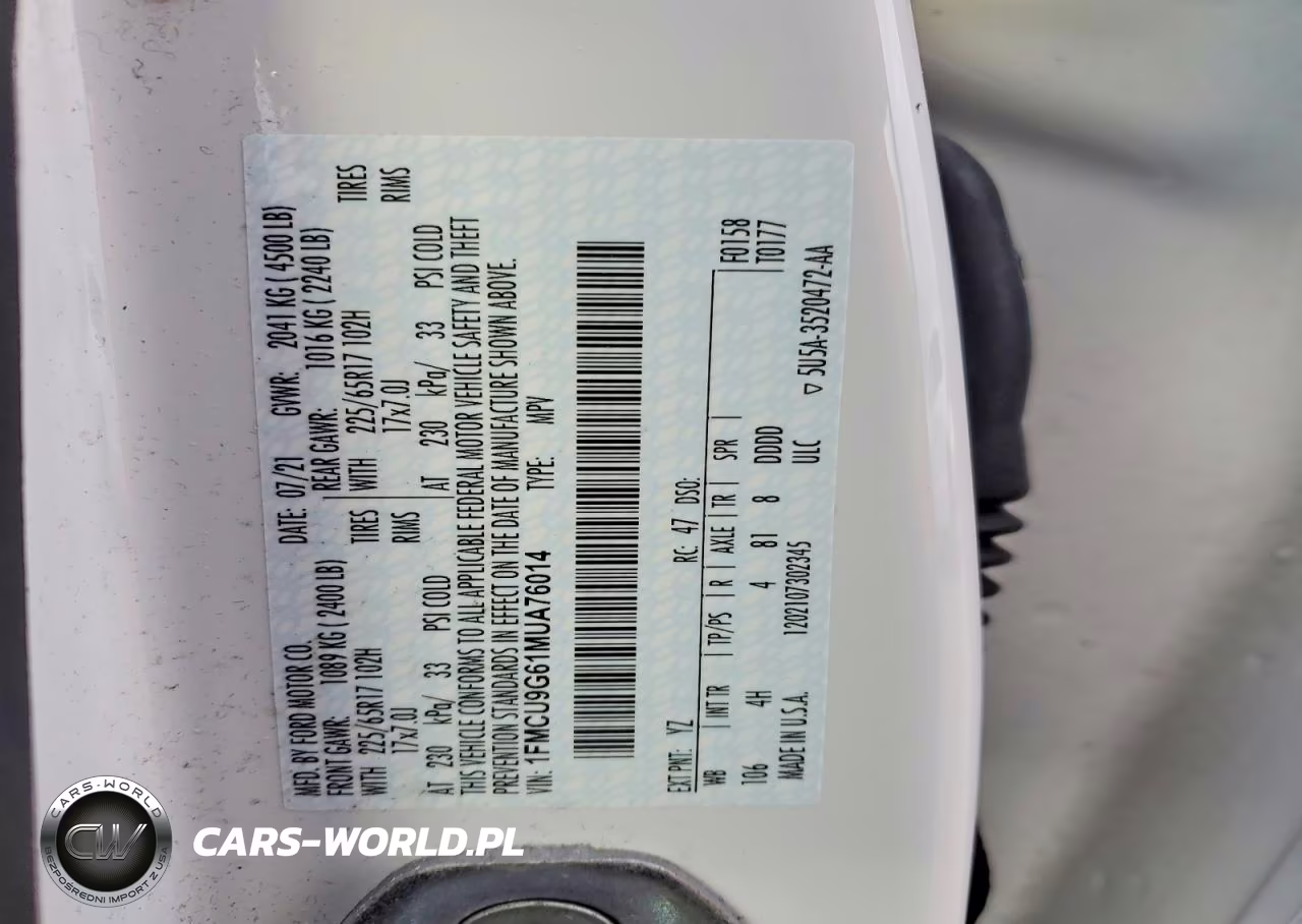 2021 Ford Escape Se VIN:1FMCU9G61MUA76014 - 12