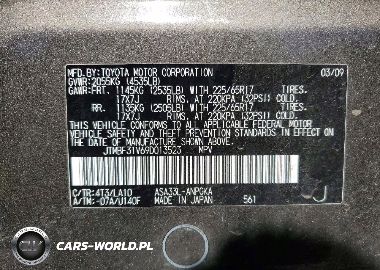 2009 Toyota Rav4 Limited VIN:JTMBF31V69D013523 - 14