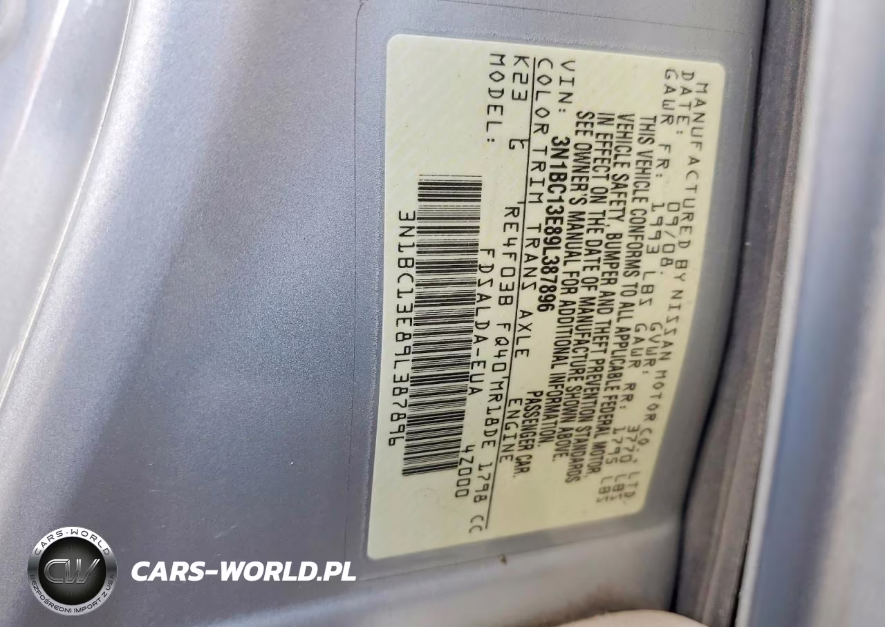 2009 Nissan Versa 1.8 S VIN:3N1BC13E89L387896 - 13