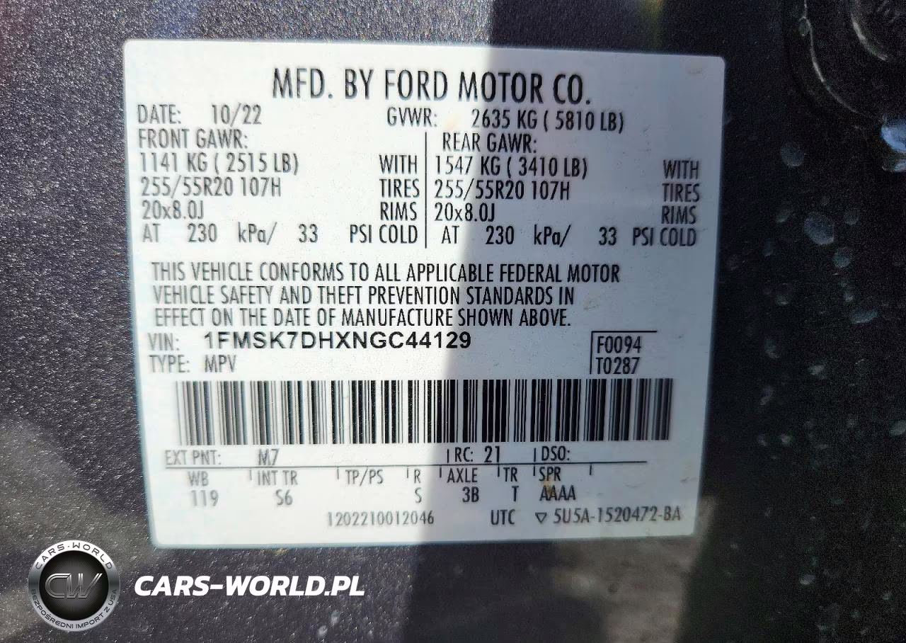 2022 Ford Explorer Xlt VIN:1FMSK7DHXNGC44129 - 14