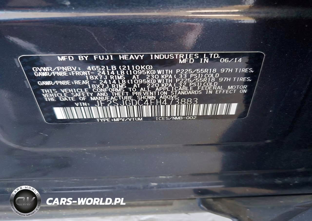 2015 Subaru Forester 2.0Xt Premium VIN:JF2SJGDC4FH473883 - 12