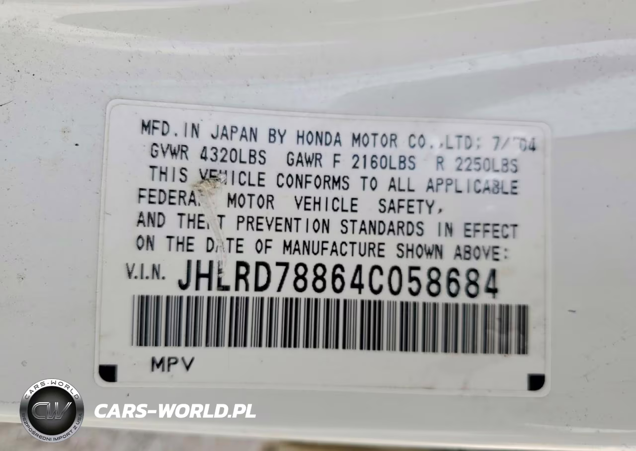 2004 Honda Cr-V Ex VIN:JHLRD78864C058684 - 13
