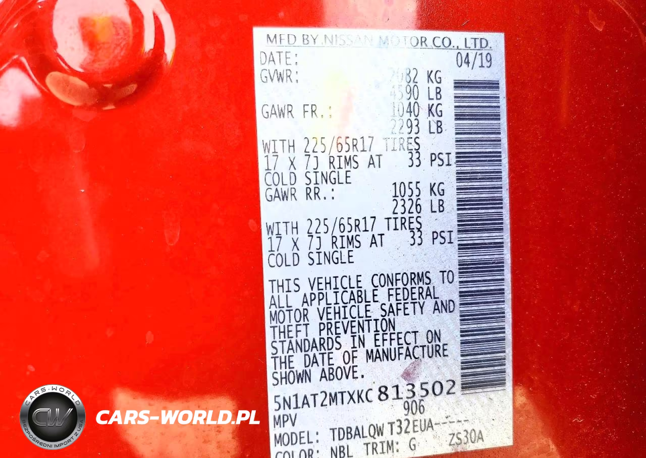 2019 Nissan Rogue Sv VIN:5N1AT2MTXKC813502 - 13