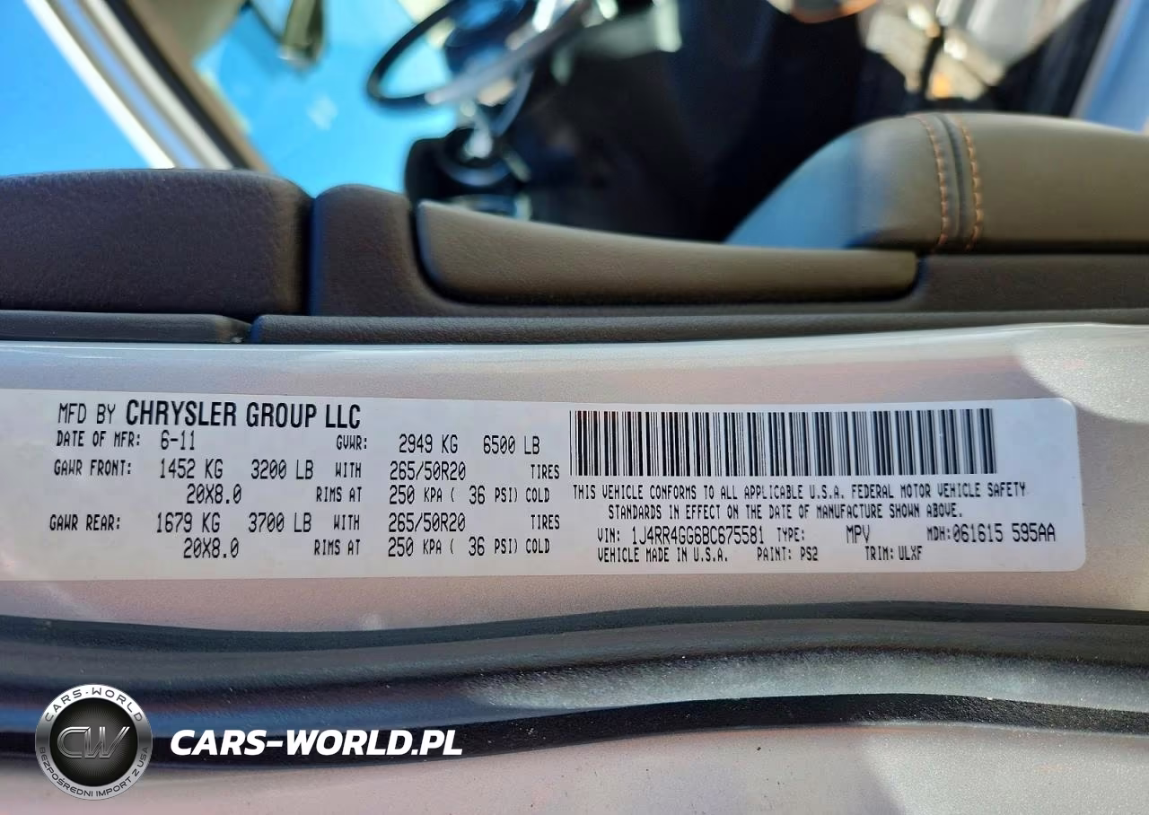 2011 Jeep Grand Cherokee Laredo VIN:1J4RR4GG6BC675581 - 13