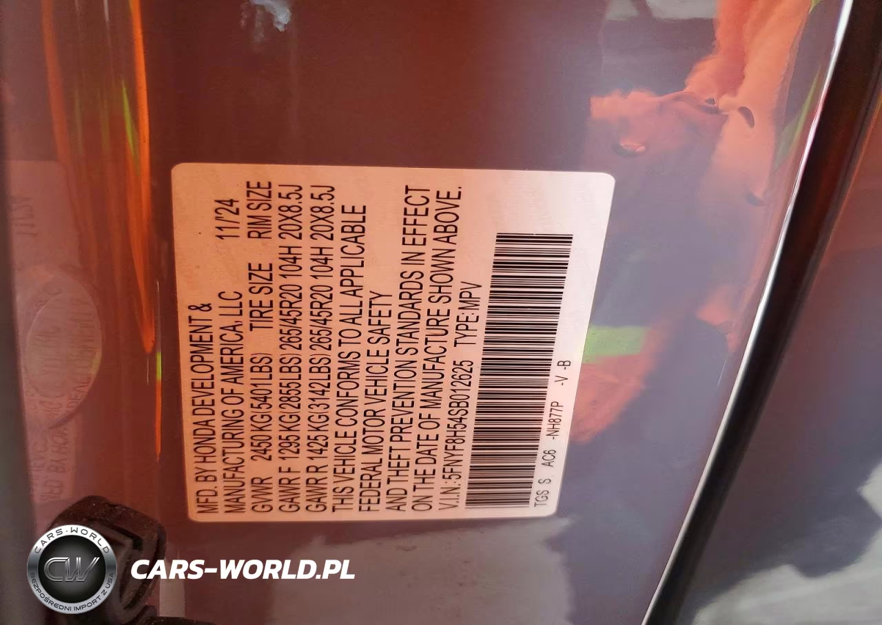 2025 Honda Passport VIN:5FNYF8H54SB012625 - 14
