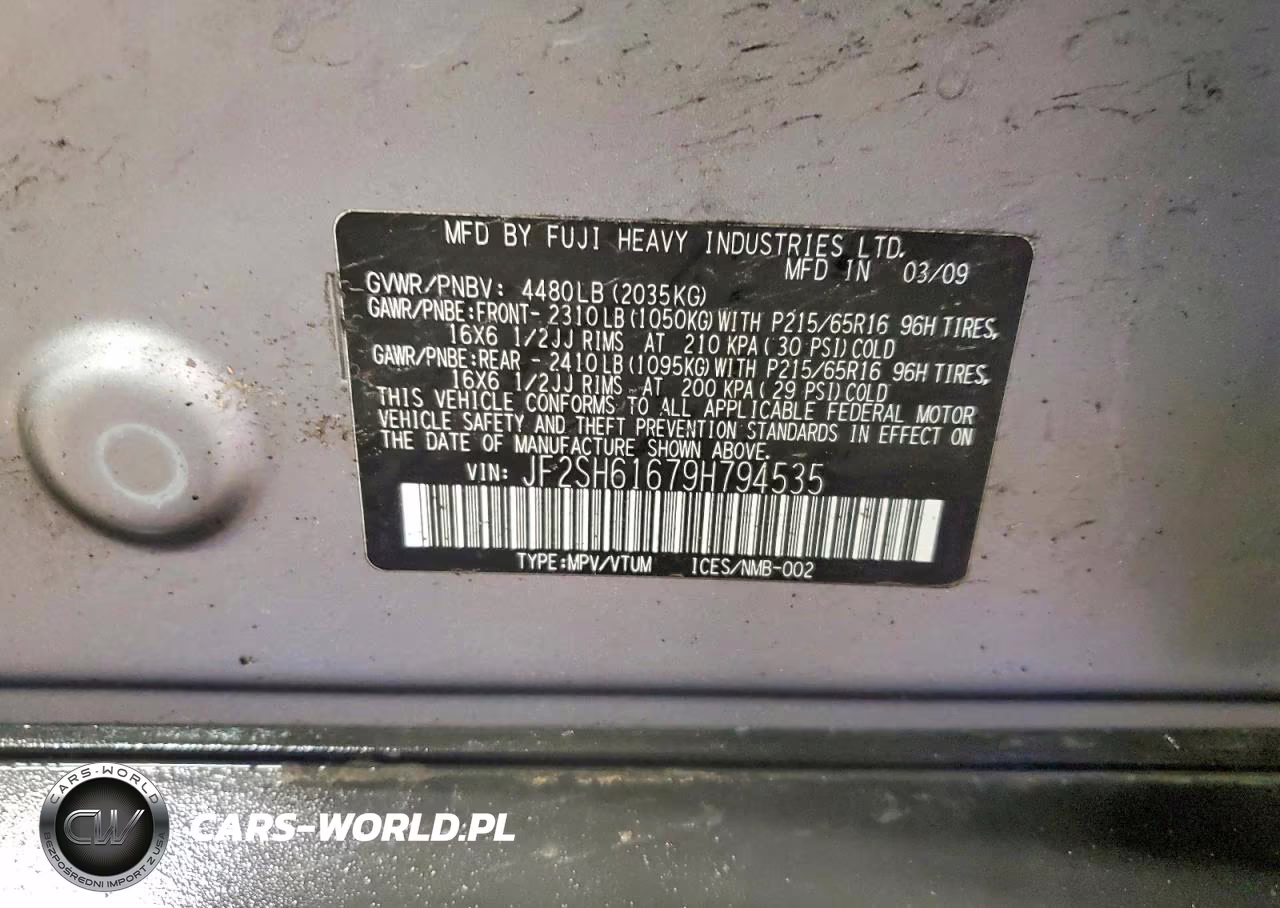2009 Subaru Forester 2.5X VIN:JF2SH61679H794535 - 13