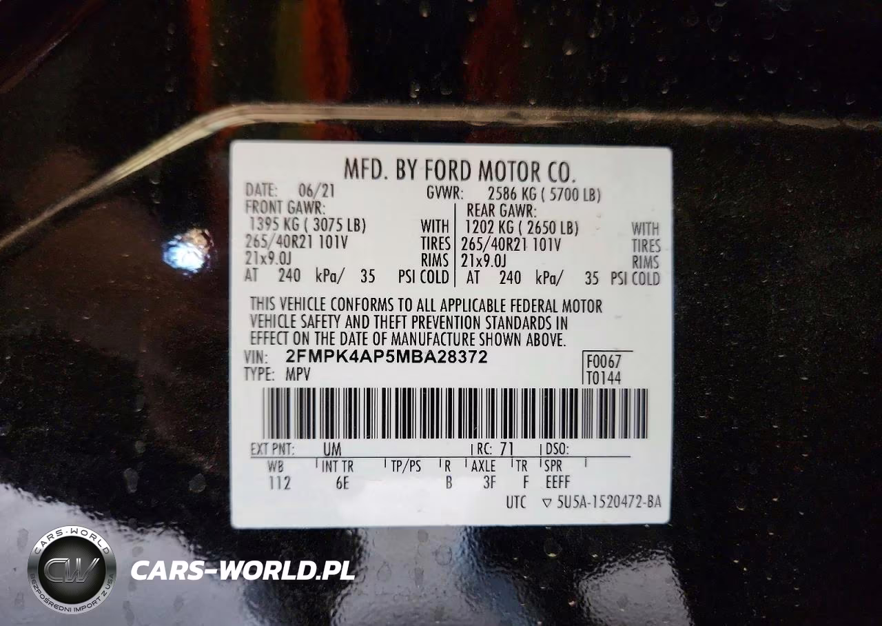 2021 Ford Edge St VIN:2FMPK4AP5MBA28372 - 13
