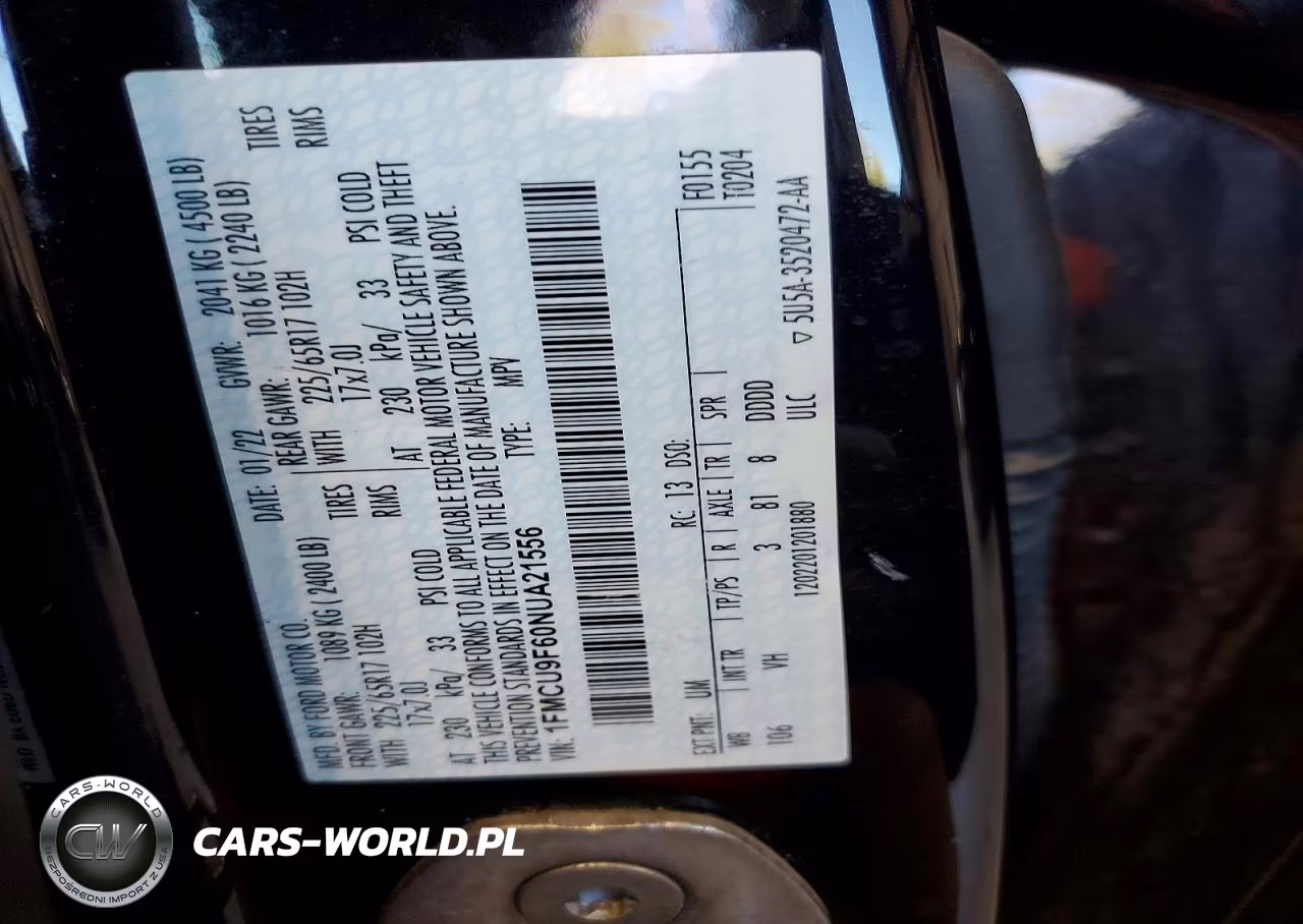 2022 Ford Escape S VIN:1FMCU9F60NUA21556 - 14
