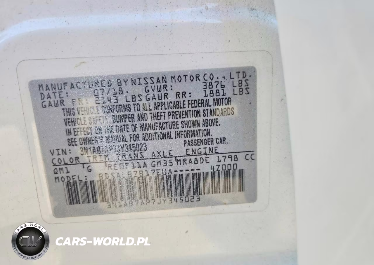 2018 Nissan Sentra S VIN:3N1AB7AP7JY345023 - 12