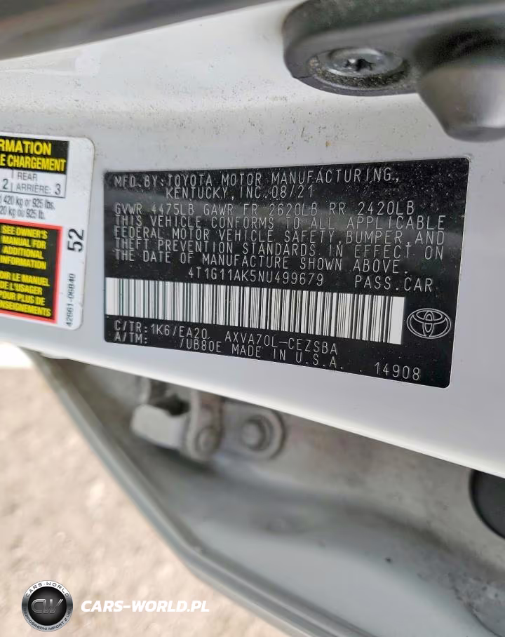 2022 Toyota Camry Se VIN:4T1G11AK5NU499679 - 12