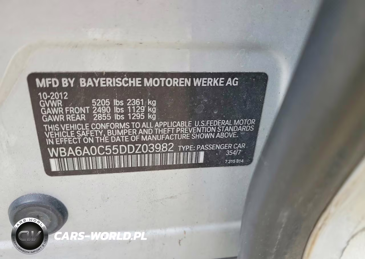 2013 BMW 640 I VIN:WBA6A0C55DDZ03982 - 12
