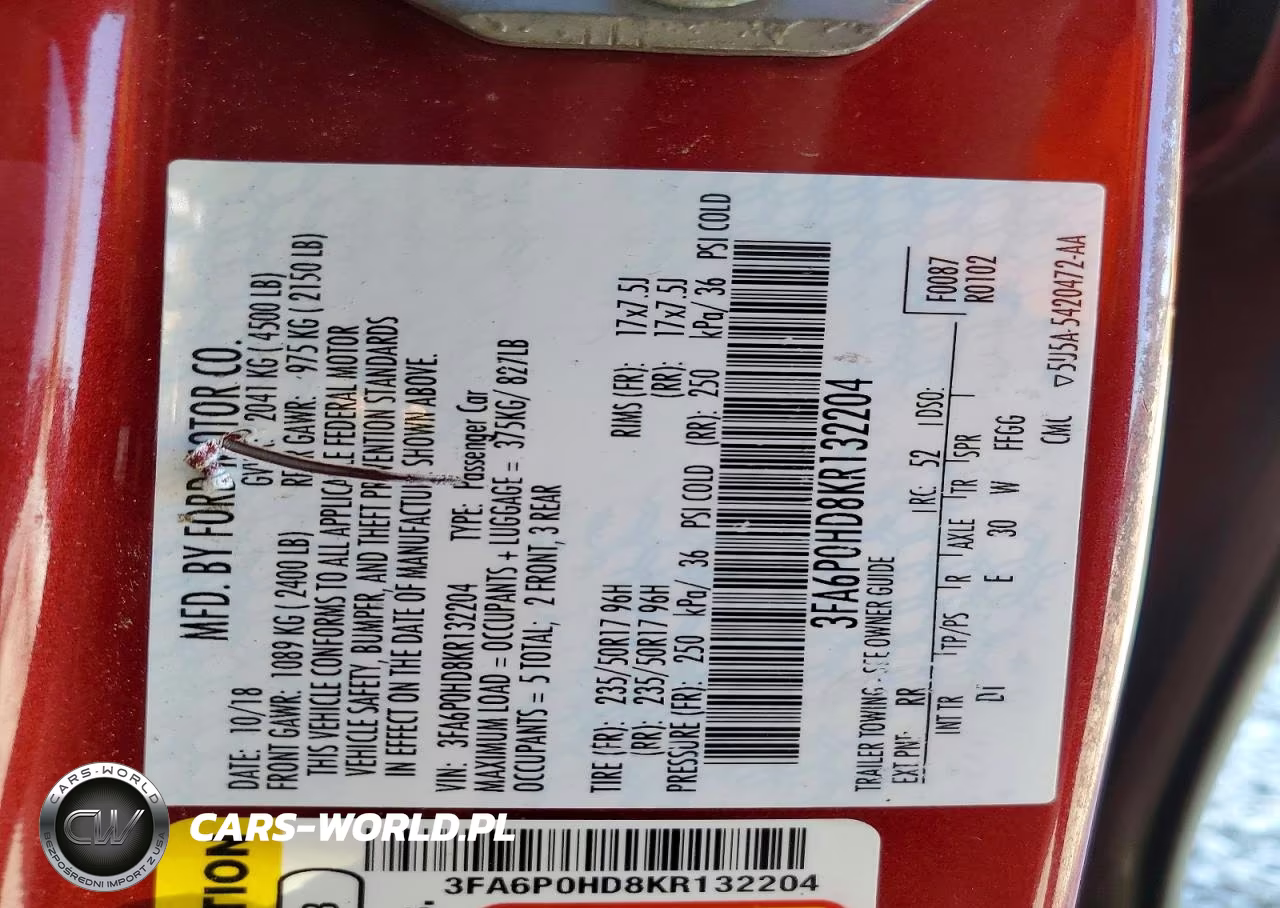 2019 Ford Fusion Se VIN:3FA6P0HD8KR132204 - 12
