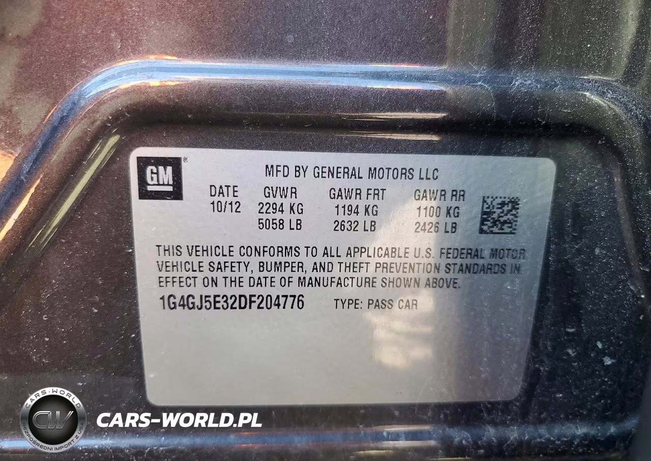 2013 Buick Lacrosse Touring VIN:1G4GJ5E32DF204776 - 12