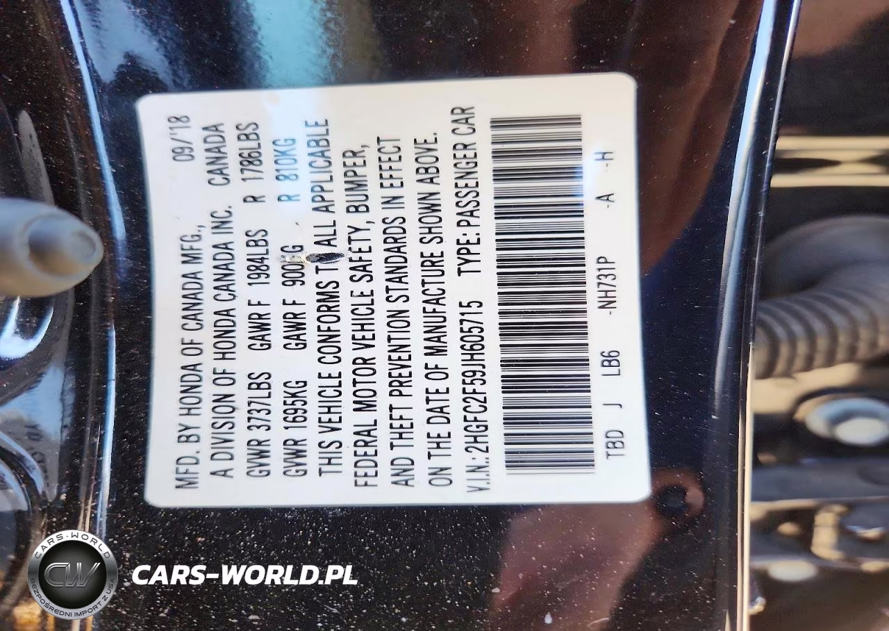 2018 Honda Civic Lx VIN:2HGFC2F59JH605715 - 12
