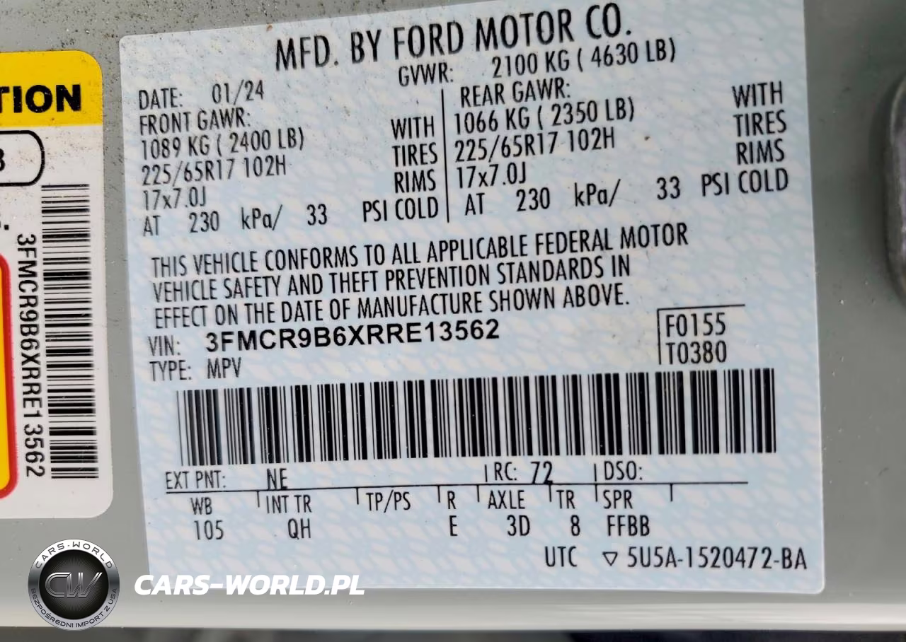 2024 Ford Bronco Sport Big Bend VIN:3FMCR9B6XRRE13562 - 13
