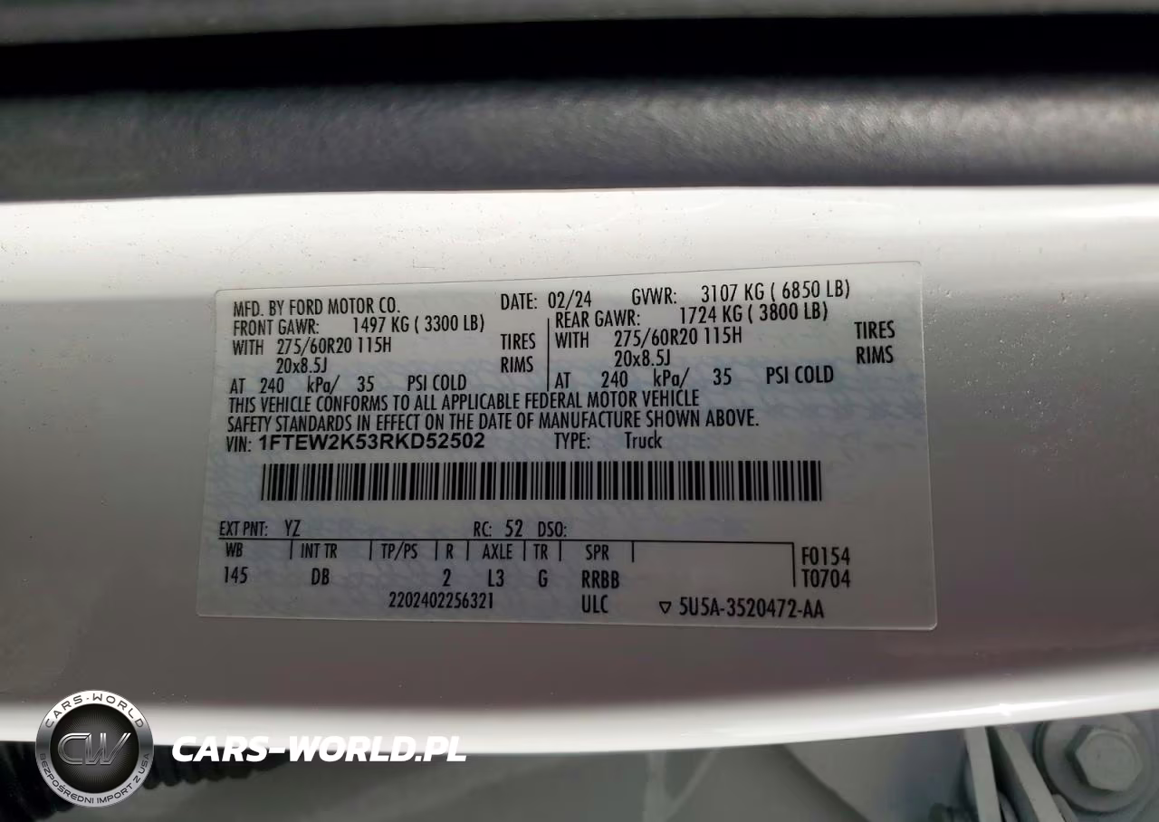 2024 Ford F150 Stx VIN:1FTEW2K53RKD52502 - 13