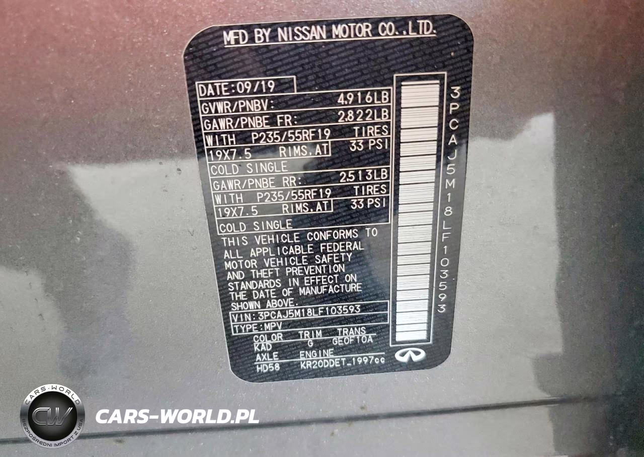 2020 Infiniti Qx50 Luxe VIN:3PCAJ5M18LF103593 - 13