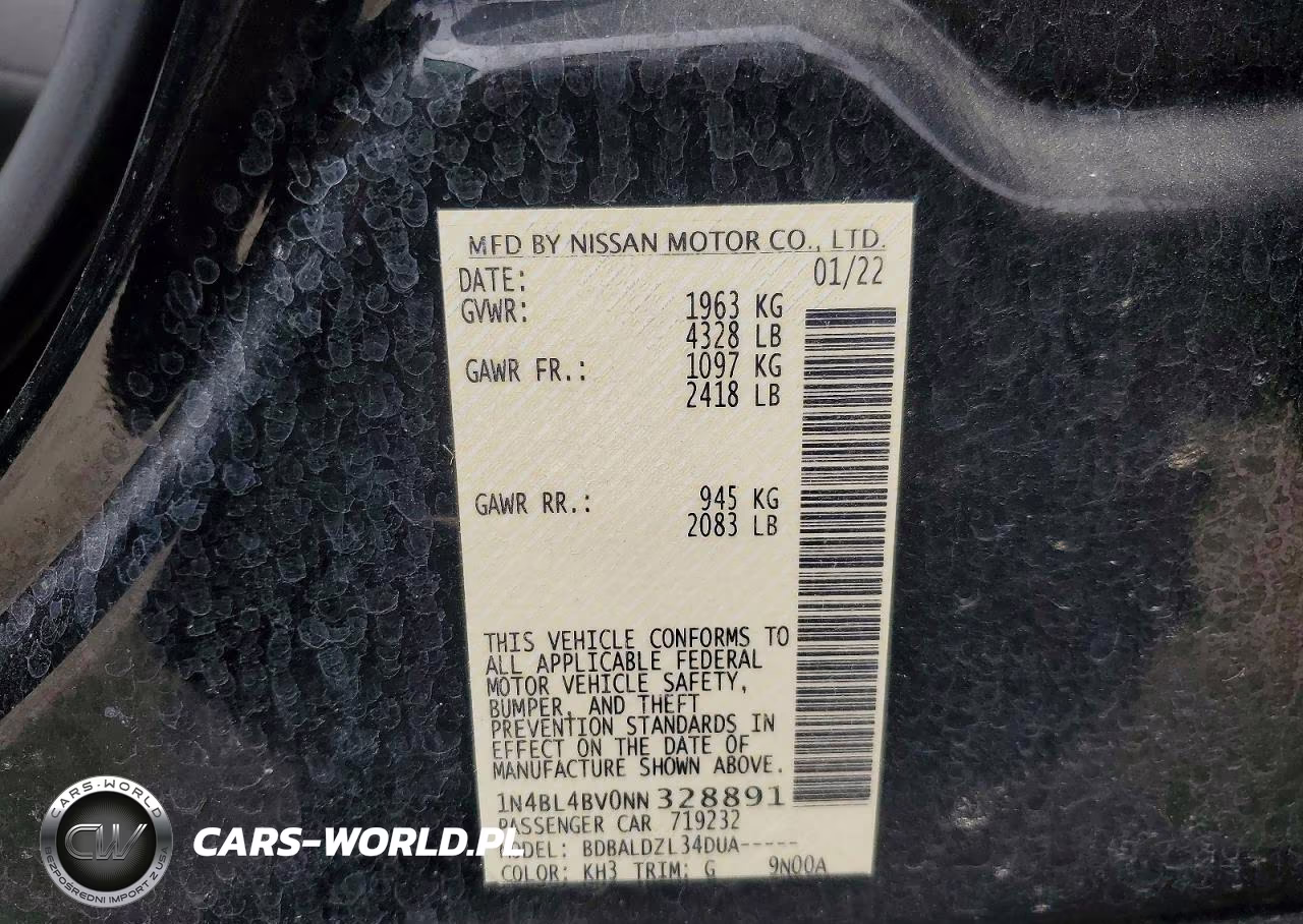 2022 Nissan Altima 2.5 S VIN:1N4BL4BV0NN328891 - 12