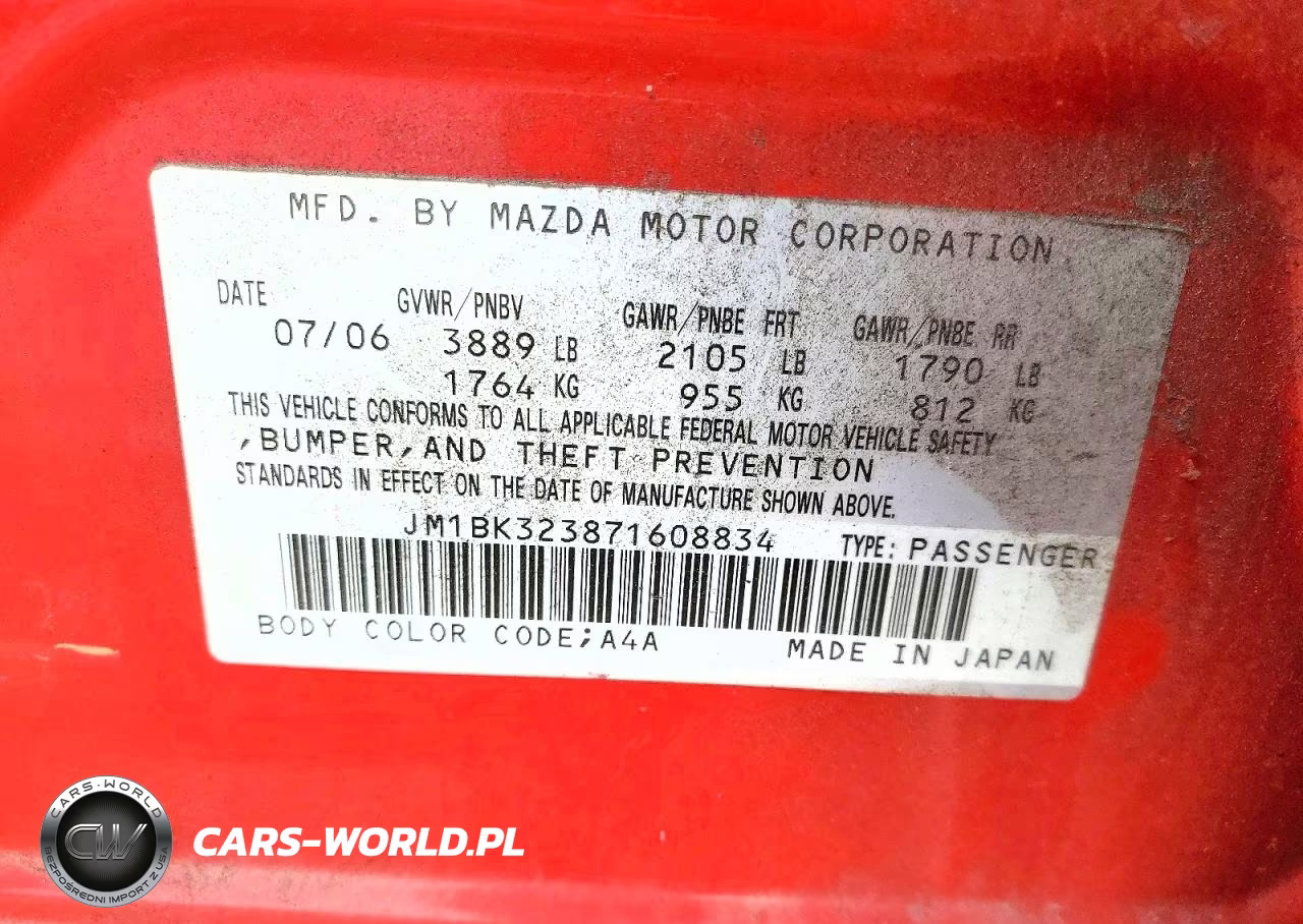 2007 Mazda 3 S VIN:JM1BK323871608834 - 12