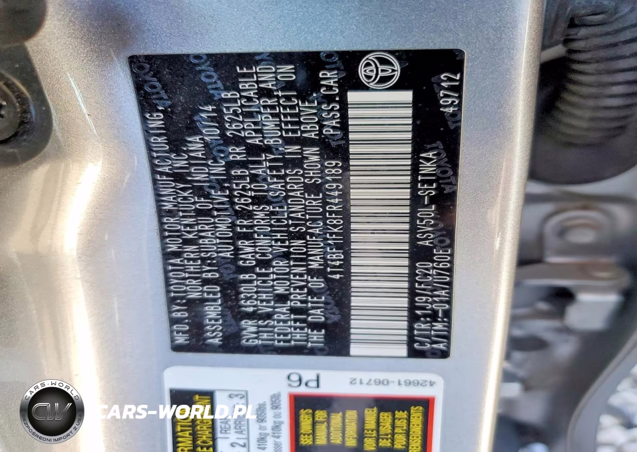 2015 Toyota Carmy VIN:4T4BF1FK8FR449189 - 12