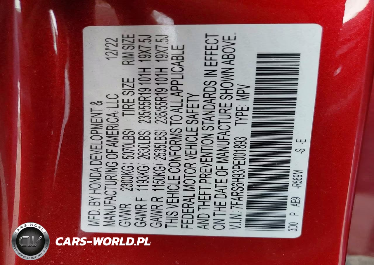 2023 Honda Crv VIN:7FARS6H93PE001893 - 13