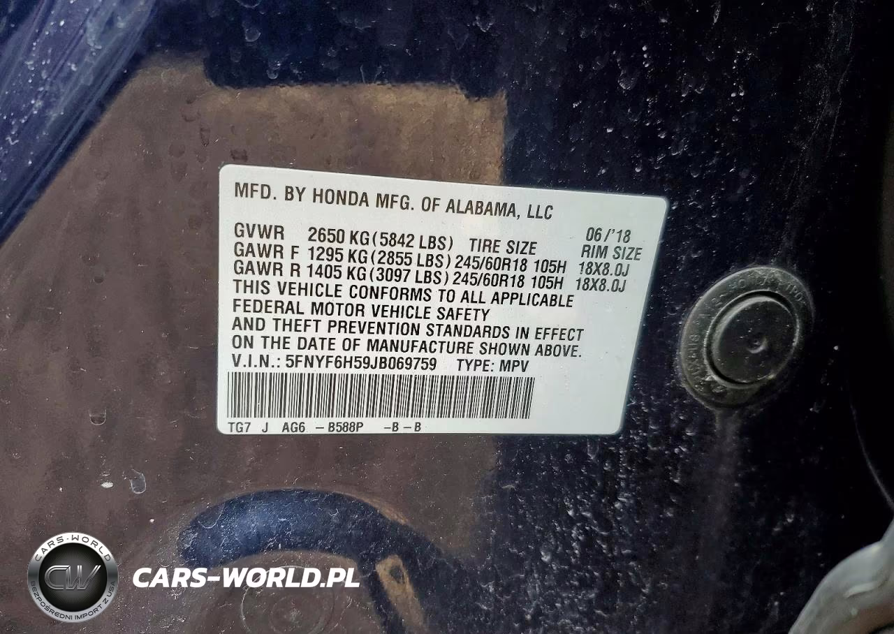 2018 Honda Pilot Exl VIN:5FNYF6H59JB069759 - 12