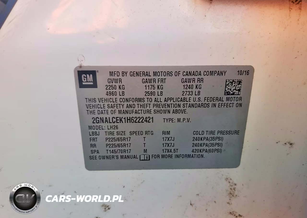 2017 Chevrolet Equinox Lt VIN:2GNALCEK1H6222421 - 13