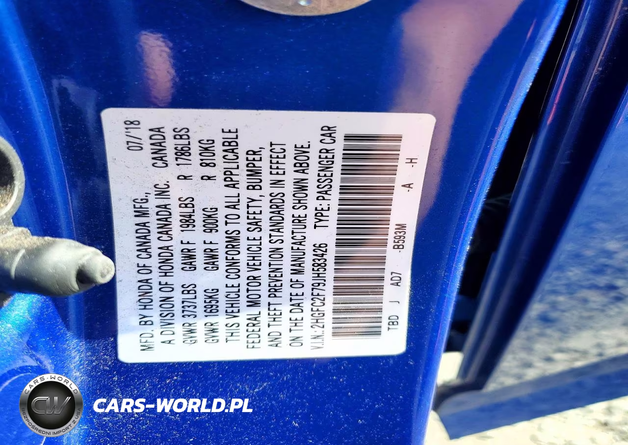 2018 Honda Civic Ex VIN:2HGFC2F79JH583426 - 13
