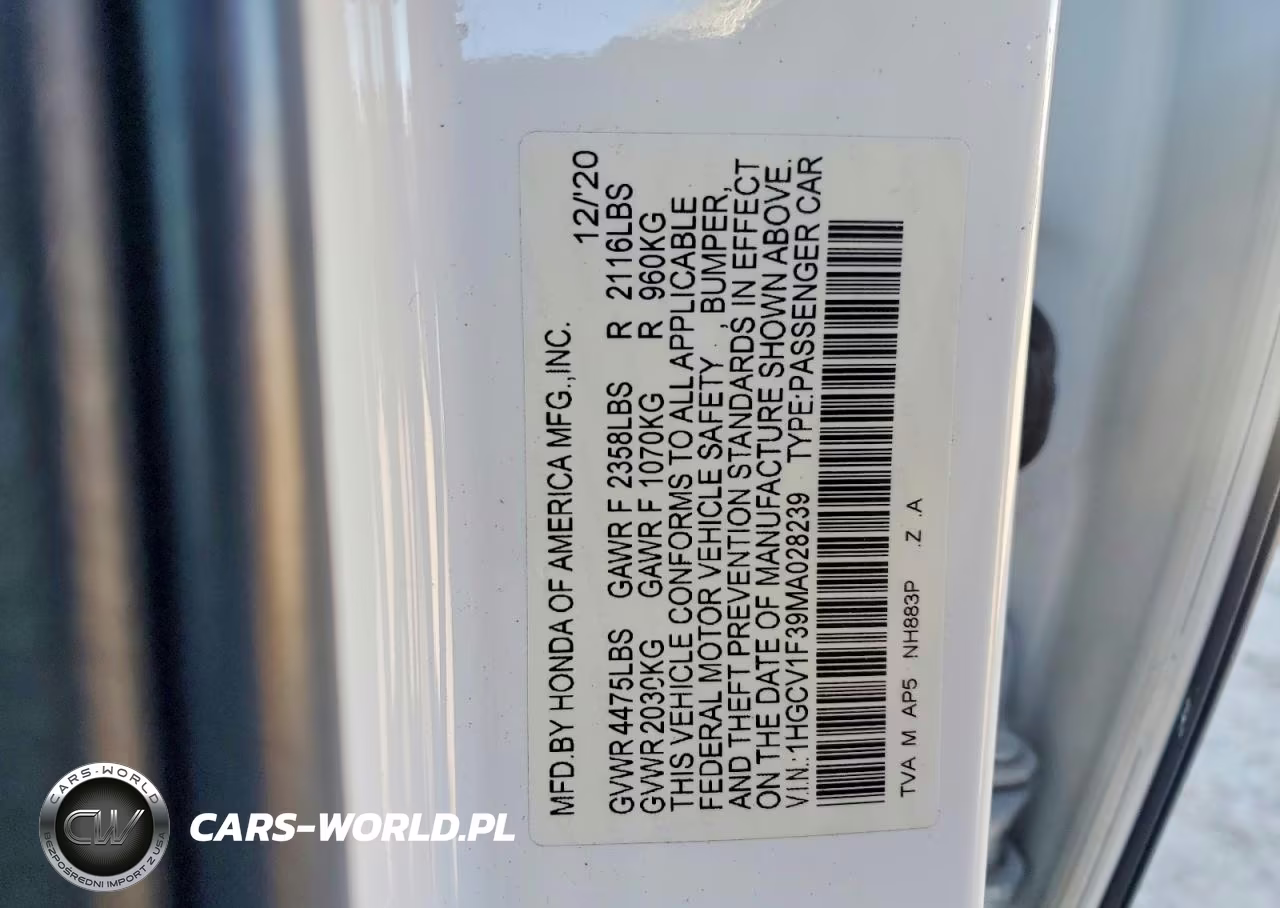 2021 Honda Accord Sport VIN:1HGCV1F39MA028239 - 13