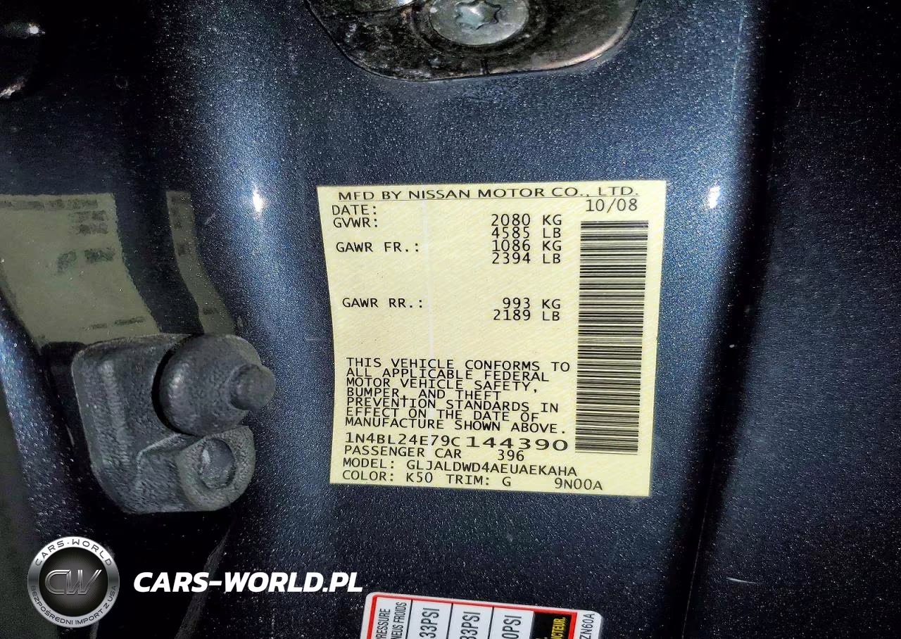 2009 Nissan Altima 3.5 Se VIN:1N4BL24E79C144390 - 12