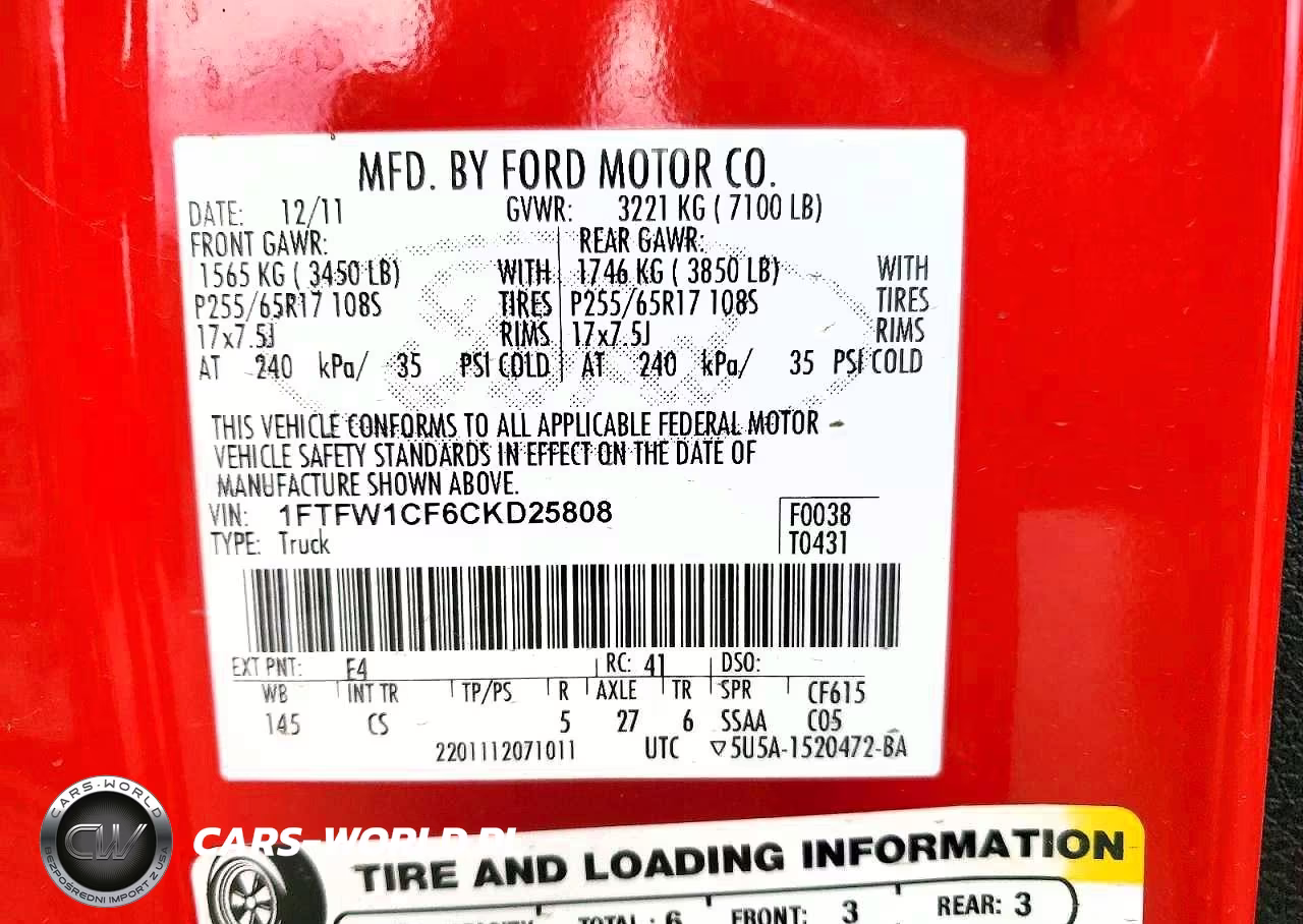 2012 Ford F150 Supercrew VIN:1FTFW1CF6CKD25808 - 12