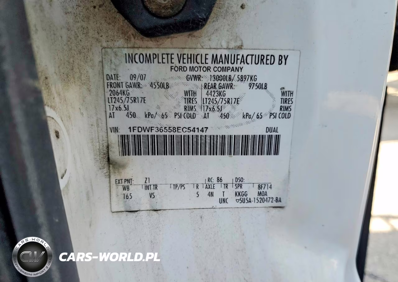 2008 Ford F350 Super Duty Flatbed Truck VIN:1FDWF36558EC54147 - 12