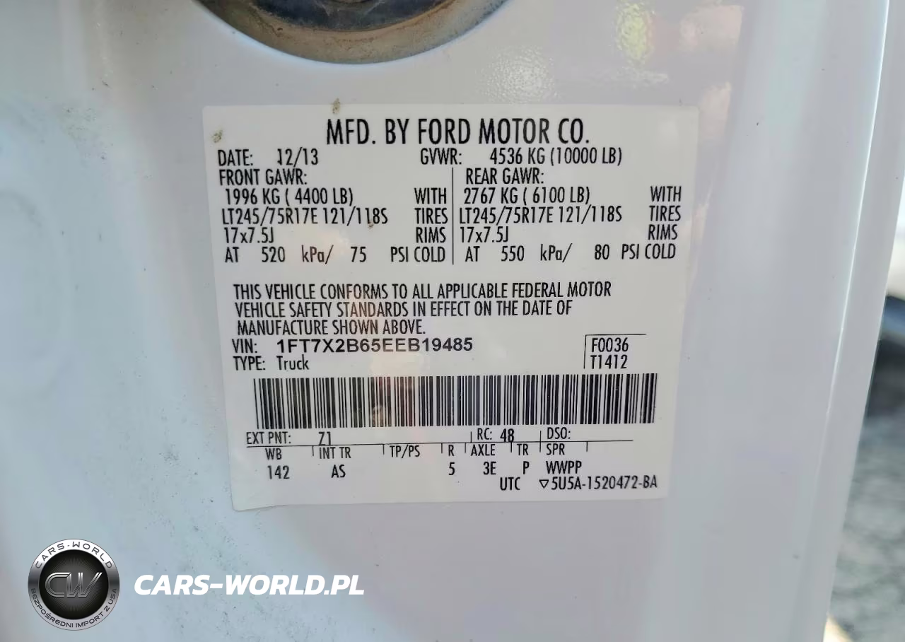 2014 Ford F250 Super Duty VIN:1FT7X2B65EEB19485 - 13