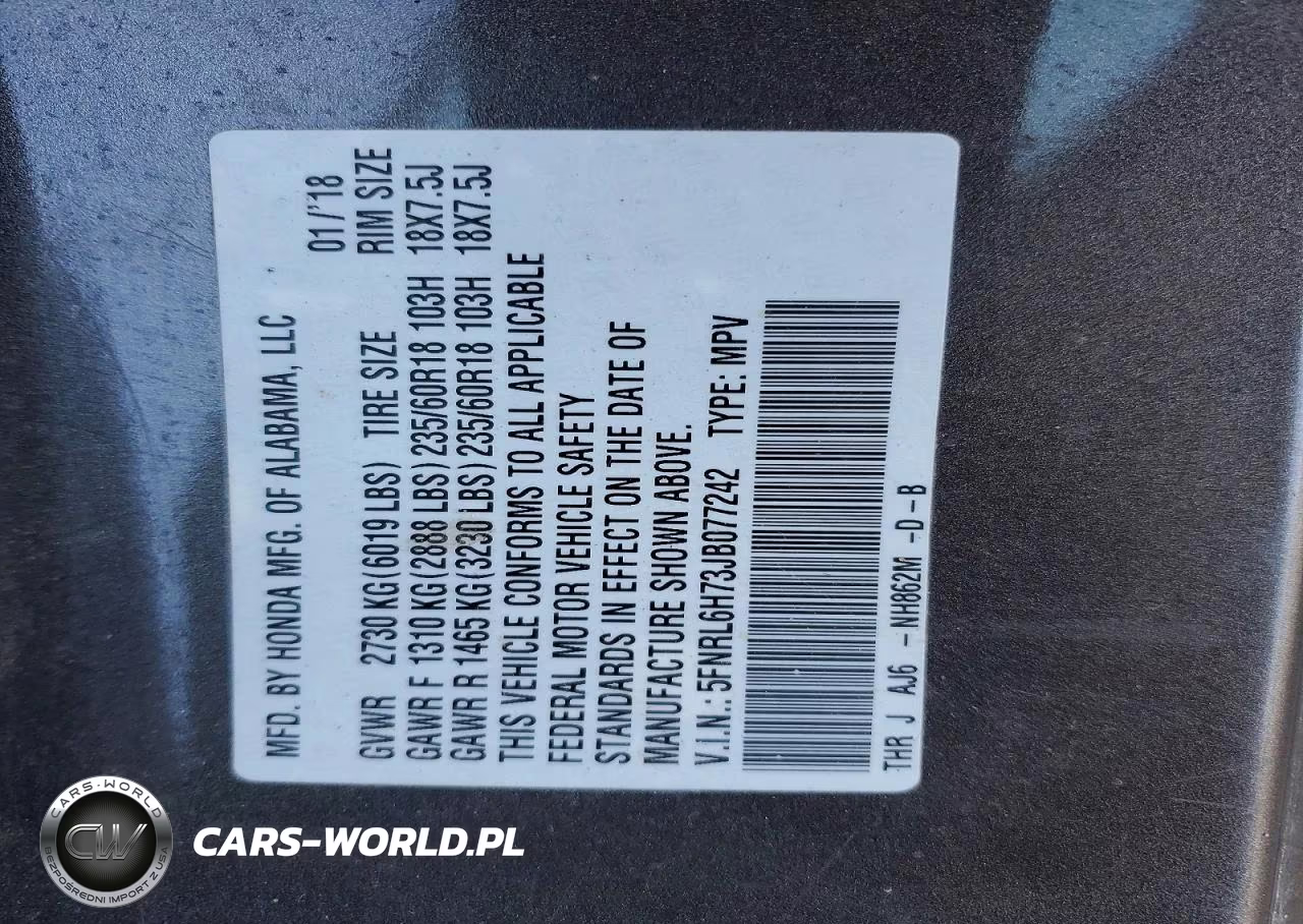 2018 Honda Odyssey Exl VIN:5FNRL6H73JB077242 - 13