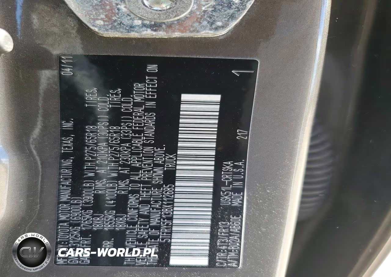 2011 Toyota Tundra Grade VIN:5TFRY5F13BX112685 - 12