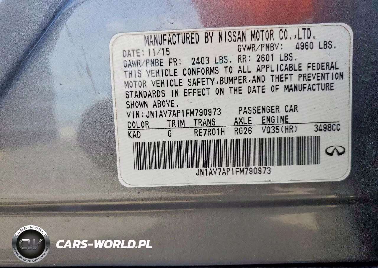 2015 Infiniti Q50 Hybrid Sport VIN:JN1AV7AP1FM790973 - 12