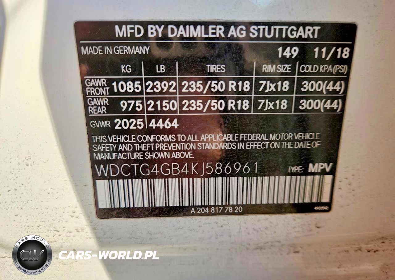 2019 Mercedes-Benz Gla 250 4Matic VIN:WDCTG4GB4KJ586961 - 13