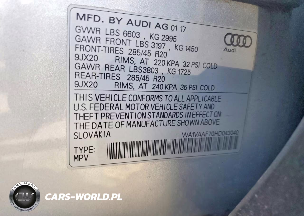 2017 Audi Q7 Prestige VIN:WA1VAAF70HD043040 - 12