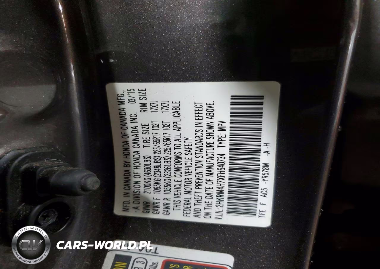2015 Honda Cr-V Exl VIN:2HKRM4H7XFH640734 - 13