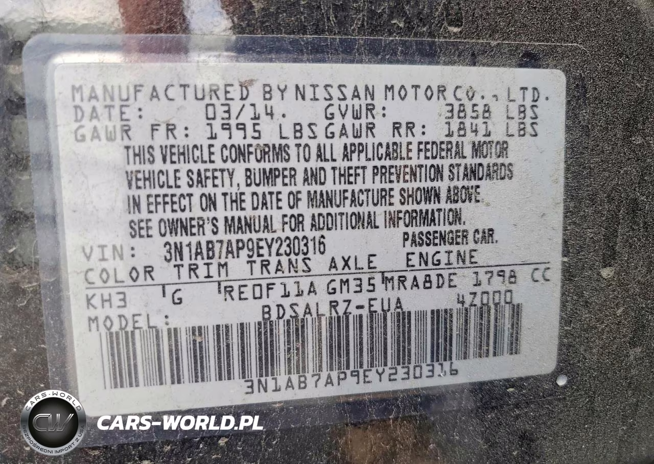 2014 Nissan Sentra Sr VIN:3N1AB7AP9EY230316 - 12